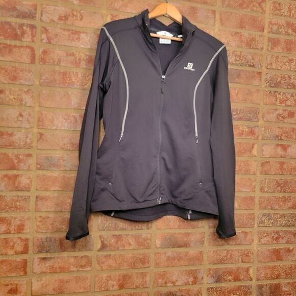 Salomon Actitherm Full Zip Black Lined Jacket Size medium - Picture 1 of 6